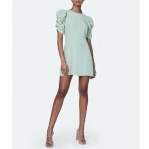 Billie the Label Helena Sage Green Short Sleeve A-line Mini Dress Size 10